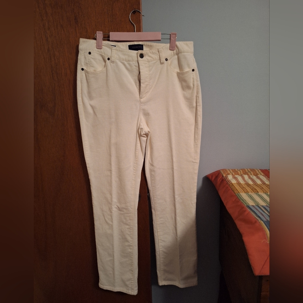 Talbots Heritage Women's Straight Leg Cream Corduroy Size 12